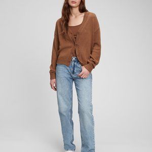 GAP Cotton-Linen Button Front Cardigan